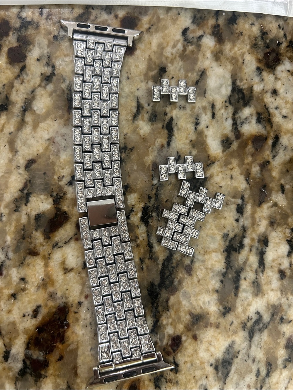 Crystal Pave Silver Apple Watch Band Strap